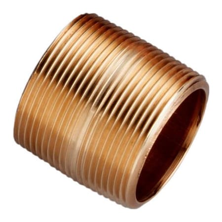 Merit Brass 1-1/2 In. X 1-3/4 In. Lead Free Seamless Red Brass Pipe Nipple - 140 PSI - Sch. 40 - Domestic 2024-001